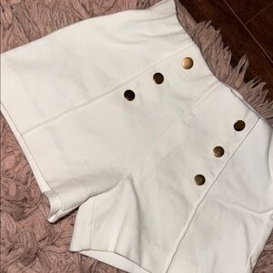 Girl’s White Shorts with Gold Buttons. Never Worn